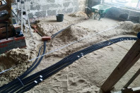 Монтаж электро-проводки в полу 1 этажа жилого дома